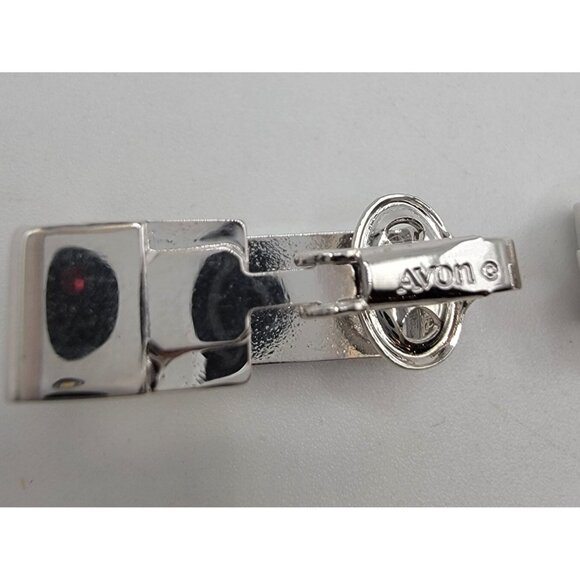 Beautiful Signed Avon Silver‎ Tone Clip On Earrings - Picture 4 of 4